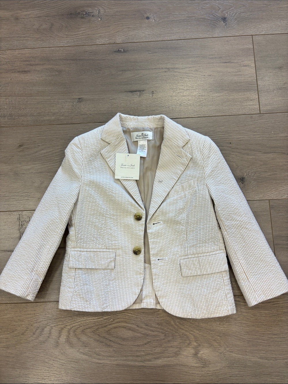 NWT Janie and Jack Cream Seersucker Blazer